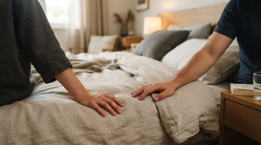 Realistic stock photo, 16:9, close-up of couples hands on a