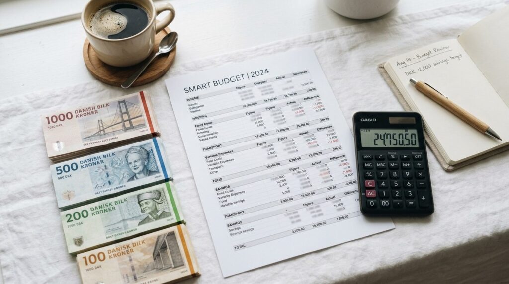 Close-up overhead shot of a smart moving budget spreadsheet 