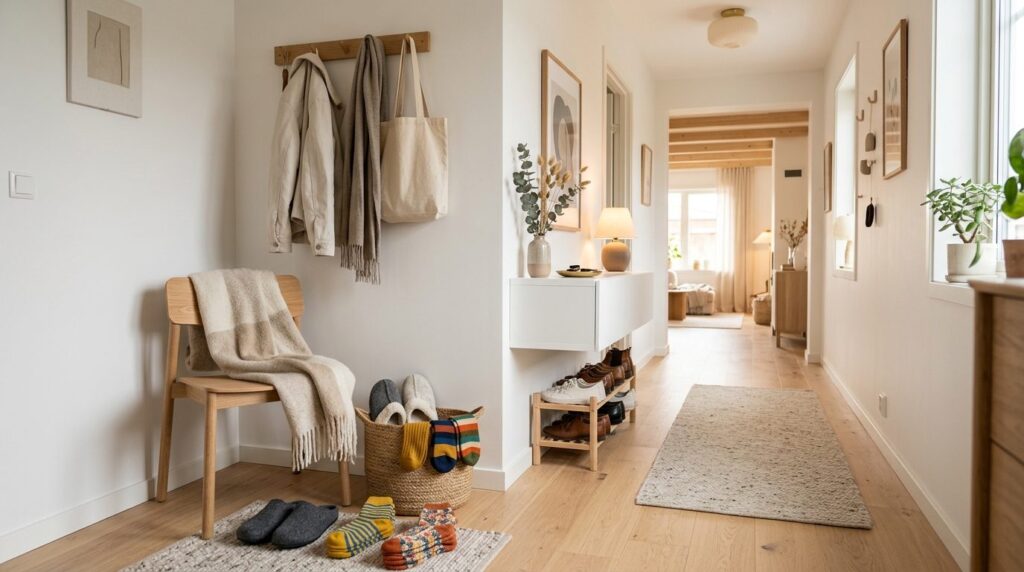 Professional interior stock photo, 16:9 aspect ratio, Scandi